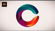 Learning how to design a logo with the letter "C" in Adobe Illustrator