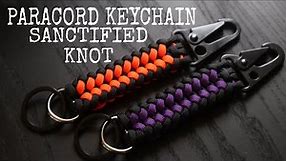 HOW TO MAKE KEYCHAIN SANCTIFIED KNOT WITH CARABINER / SNAPHOOK , SANCTIFIED PARACORD TUTORIAL