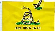 Dont Tread on Me Flag 3x5 Ft -Gadsden Flag Embroidered 210D Heavy Duty Oxford Nylon flag Vibrant Color Snake Flag for Outdoor Indoor with Brass Grommets Banner