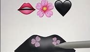 👄+🌸+🖤 Emoji lips art #emojiart #mixemoji #fundrawing