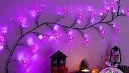 powerfeng Halloween LED Lights Waterproof Decorations: Willow Vine Lights for Indoor Wall - Battery Operated Enchanted Halloween Bats Pumpkin Decor Vine Lights (Purple-bat)