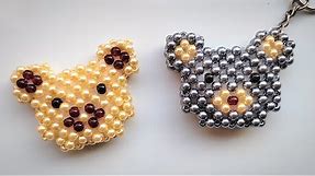 Beaded Teddy bear | Pearl beaded teddy keychain | Beads craft ideas