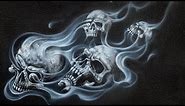 Airbrushing a Skull & Smoke Flames using AirShot templates