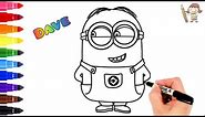 How To Draw a Minion ? Drawing & Coloring "DAVE" Character in Minions | Easy for Kids