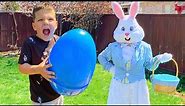 EASTER BUNNY CAUGHT ON CAMERA! Caleb & Mommy LOOK for EASTER EGGS & SURPRISE TOYS in Backyard!