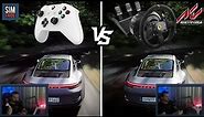 HOW IS IT WITH A CONTROLLER? GAMEPAD vs. STEERING WHEEL! | Assetto Corsa