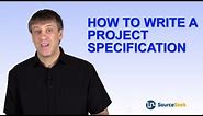 How To Write A Project Specification
