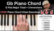 G b Chord Piano - G Flat Major + Inversions Tutorial + FREE Chord Chart