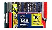 BOSCH CO14B 14-Piece Assorted Set with Included Case - Cobalt M42 Metal Drill Bits with Three-Flat Shank for Drilling Applications in Stainless Steel, Cast Iron, Titanium, and Light-Gauge Metal