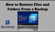 How to Restore Files and Folders From A Backup