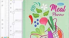 6 Ring 8.5x11 Weekly Meal Planner Notebook - Total 324 Pages to Organize Your Weeks’ Meal Menu with Grocery List for Family Recipes Gifts for Any Occasion,Binder Design (Green)