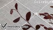 ColorBird Embroidery Leaf Tablecloth Heavy Weight Cotton Linen Fabric Dust-Proof Table Cover for Kitchen Dinning Tabletop Decoration (Square, 52 x 52 Inch, Linen)