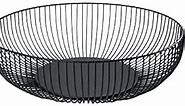 Black Metal Wire Fruit Basket Bowl For Kitchen,Living Room,Office - Large Decorative Centerpiece To Display Fruit, Vegetables, Bread, Candy, Household Items Or Use As A Gift Basket