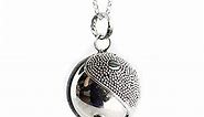 16mm Yin and Yang Sterling Silver Bali Chime Harmony Ball Necklace LS90 (30, 1.3mm Rolo Chain)