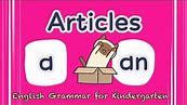 Articles A and AN | Kindergarten Lesson in Language