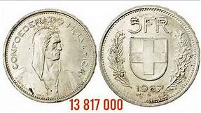 Confoederatio Helvetica 5FR 1967 VALUE - Switzerland 5 Francs