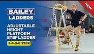 New Bailey Adjustable Height Platform Stepladder 3-4-5-6 Step