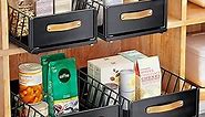 Pull out Cabinet Organizer Fixed with Adhesive Nano Film,Heavy Duty Slide out Pantry Shelves Drawer Storage,Sliding Mesh Cabinet Basket with Handle for Kitchen, Bathroom,Home, 11.8"W X15.7"DX6.2"H