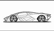 How To Draw A Lamborghini Terzo Millennio