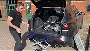 LITH-TECH SMART LIFTER (portable car hoist/scissor car lift) getting your wheelchair into the car