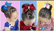 3 Penteados Fáceis com Coque para Meninas | 3 Cute & Easy Bun Hairstyles with Rubber Band for Girls🥰