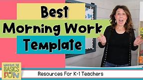 Easy Templates For Stress Free Morning Work In Kindergarten and First-Grade