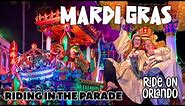 We were Mardi Gras King and Queen in Universal Studios Florida's Mardi Gras Parade!