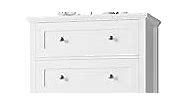 FACBOTALL 6 Drawer Dresser, Tall White Dresser with Mental Double Handles, Chest of Drawers Cabinet for Hallway Living Room
