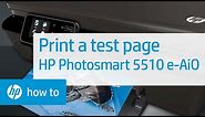 Printing a Test Page | HP Photosmart 5510 e-All-in-One Printer (B111a) | HP