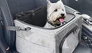 SlowTon Dog Booster Car Seat, Reinforce Metal Frame Safe Pet Car Seat with Seatbelt & Waterproof Pee Pad & Top Cover | Portable Collapsible Puppy Carrier Bag | for Small Dogs Cats Animals