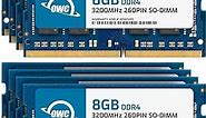 OWC 64GB (8x8GB) DDR4 3200MHz PC4-25600 CL22 1RX8 SO-DIMM 1.2V 260-pin Laptop Notebook Memory RAM Upgrade Module