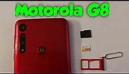 Motorola G8 how to insert and remove Sim card & SD memory card