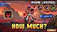 HOW MUCH IS DYRROTH COLLECTOR SKIN NARAKA FLAME? INSANE LIFE-STEAL! GRAND COLLECTION EVENT - MLBB