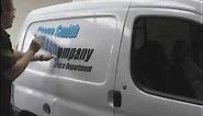 Applying vinyl graphics to commercial vehicles