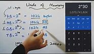 Memory Units || KB, MB, GB, TB || Higher Units of Memory | Units of Computer Memory