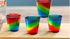 Rainbow Jello Shots in a Cup
