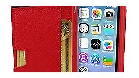 Smartish iPhone 5/5s/SE (2016) Wallet Case - Q Card Case for iPhone 5/5s/SE (2016) [Protective Slim Cover] [Silk] - Red Fabric