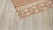 Linon Envision Levins Copper and Cream Flat Pile with Amazing Printed Texture and Non Slip Backing 8' X 10' Area Rug