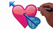 How to Draw the Heart with Arrow Emoji