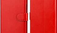 Bocasal iPhone 8 Plus iPhone 7 Plus Wallet Case with Card Holder PU Leather Kickstand Shockproof Protective Wrist Strap Flip Cover for iPhone 7/8 Plus 5.5 inch (Red)