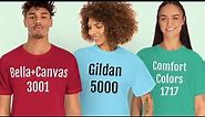 Bella Canvas 3001 vs Gildan 5000 vs Comfort Colors 1717 - Bestseller Comparison