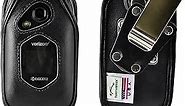 Turtleback Fitted Case for DuraXV LTE Verizon Flip Phone Black Leather with Heavy Duty Ratcheting, Removable Metal Belt Clip Holster FITS ONLY DuraXV LTE E4610 Mil Spec 810G PTT