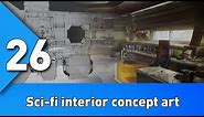 Workflow for creating sci-fi interior concept art BST:26