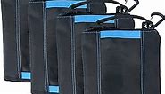 MELOTOUGH Canvas Tool Pouch Small Zipper Tool Bag -Fastener Bag with Mesh Window and Carabiner Clip (4, Blue)