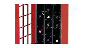 Deco 79 Wood Telephone Booth Style 27 Bottle Standing Wine Rack, 14" x 13" x 41", Red