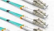 LC to LC Fiber Patch Cable, Multimode OM3 10G Gigabit Fiber Optic Patch Cables Duplex 50/125µm LSZH (1M, 5Pack)