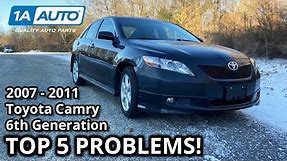 Top 5 Problems Toyota Camry Sedan 2007-2011 6th Generation