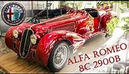 Classic Alfa Romeo 8C 2900B Mille Miglia Roadster. Racing fury 1930s 4K Exterior Interior walkaround