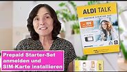 ALDI Talk Prepaid Starter-Set anmelden und SIM-Karte installieren. Smartphone einfach erklärt.