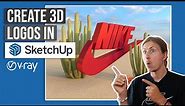 How to Create 3D Logos with SketchUp and Vray using a JPEG or PNG ✨. Simple Tutorial!